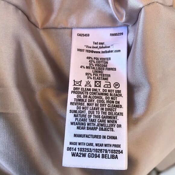 Ted Baker London Grey Sparkle Sheath Dress Sz 8-10 - Picture 7 of 9